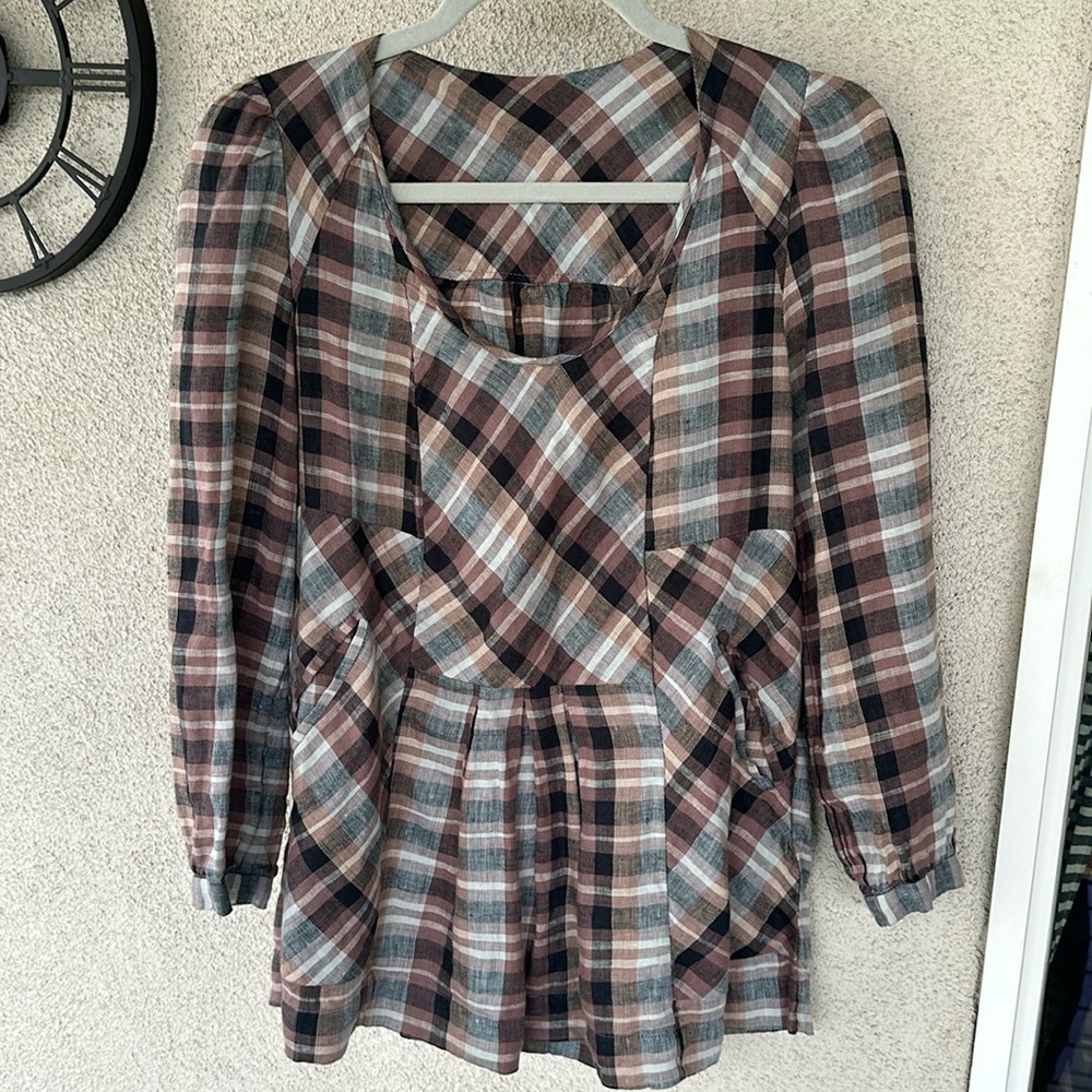 Isabel Marant linen plaid blouse